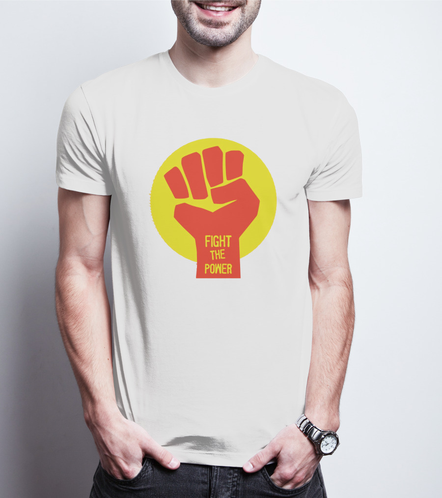 Fight The Power Fist Yellow Circle T-Shirt