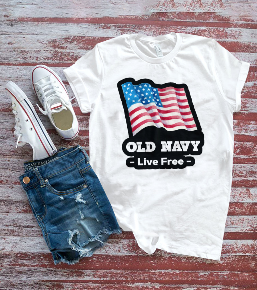 Old Navy Live Free American Flag T-Shirt
