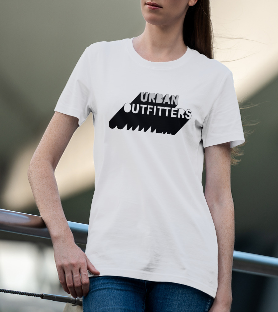 Urban Outfitters Bold Black Shadow Text T-Shirt