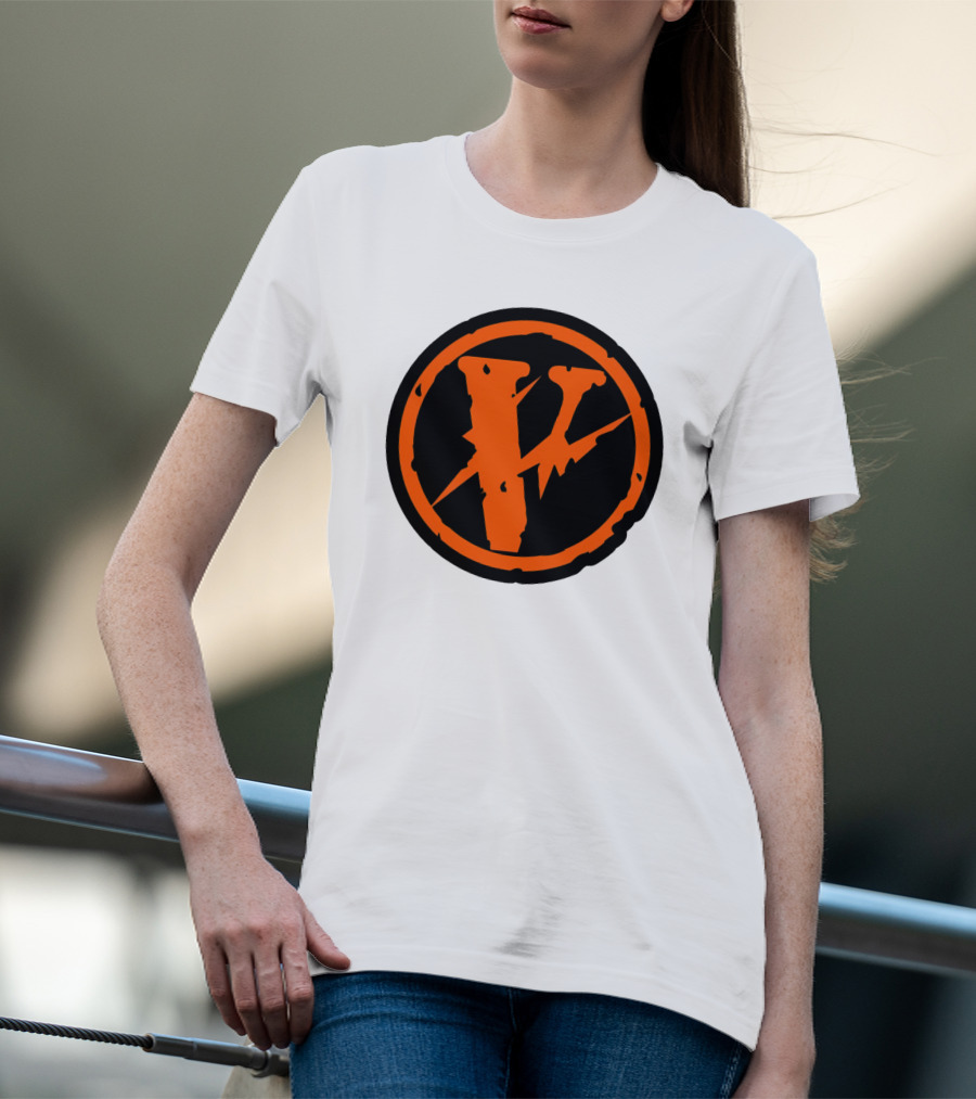 Vlone Iconic V In Orange Circle T-Shirt