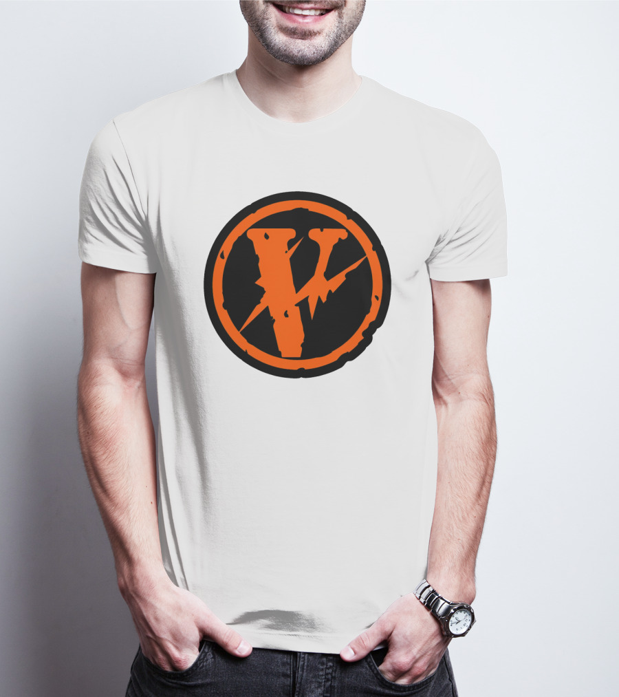 Vlone Iconic V In Orange Circle T-Shirt