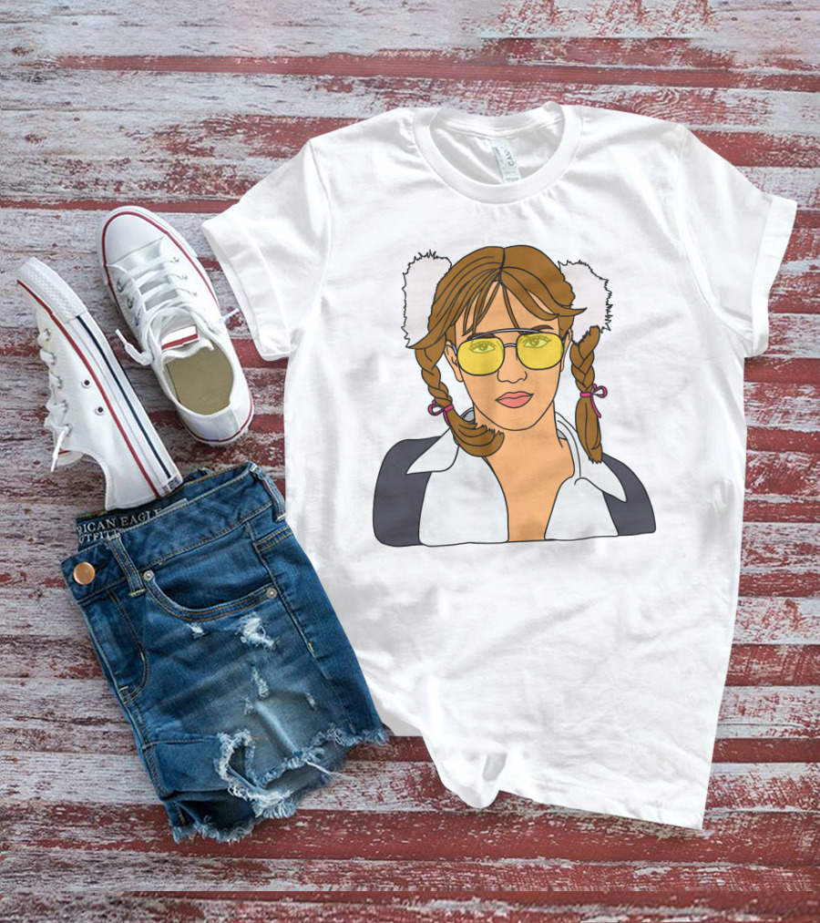 Britney Spears Iconic Schoolgirl Look With Yellow Glasses And Braids T-Shirt