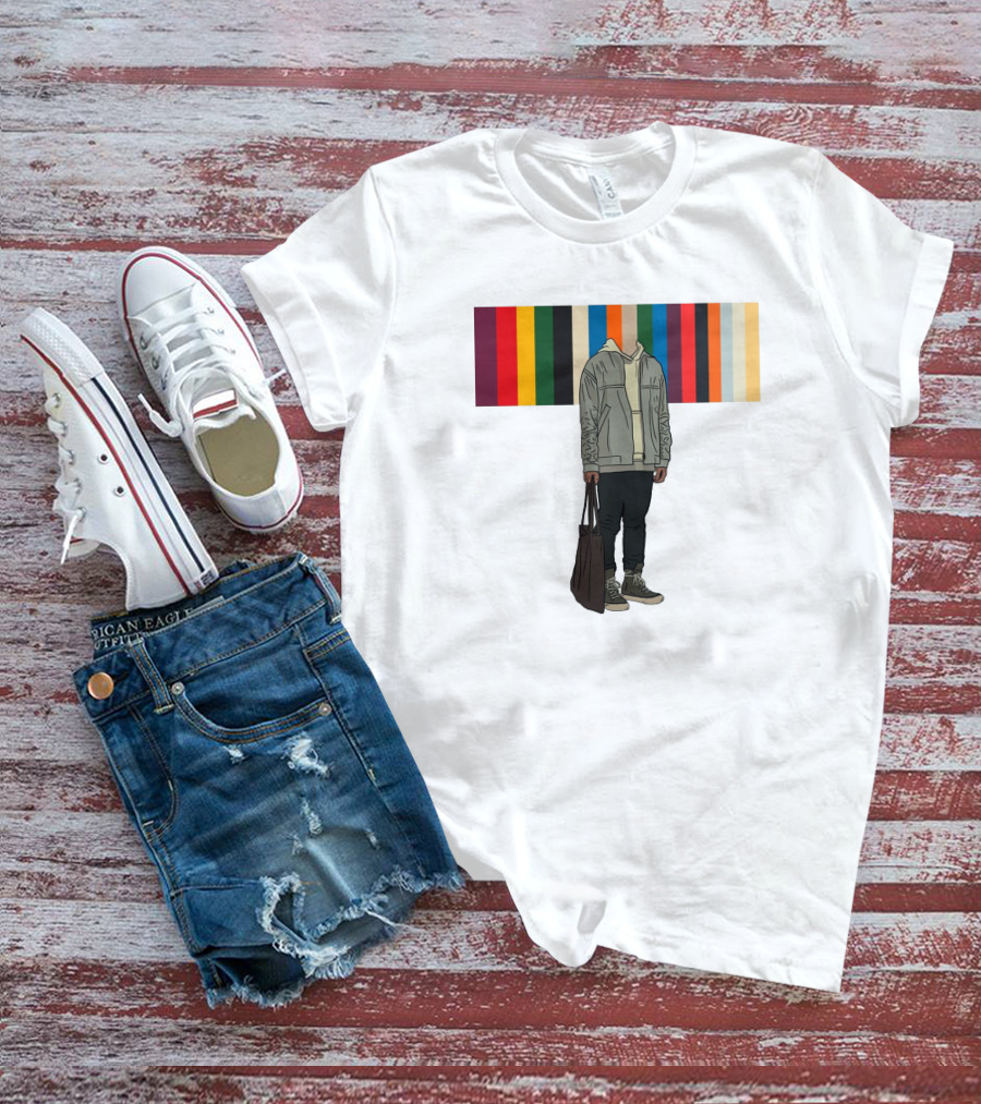 Streetwear Minimalist Hoodie And Joggers With Colorful Stripes T-Shirt
