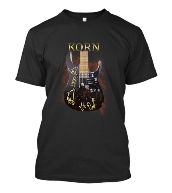 Korn Band Electric Guitar With Members Image T-Shirt