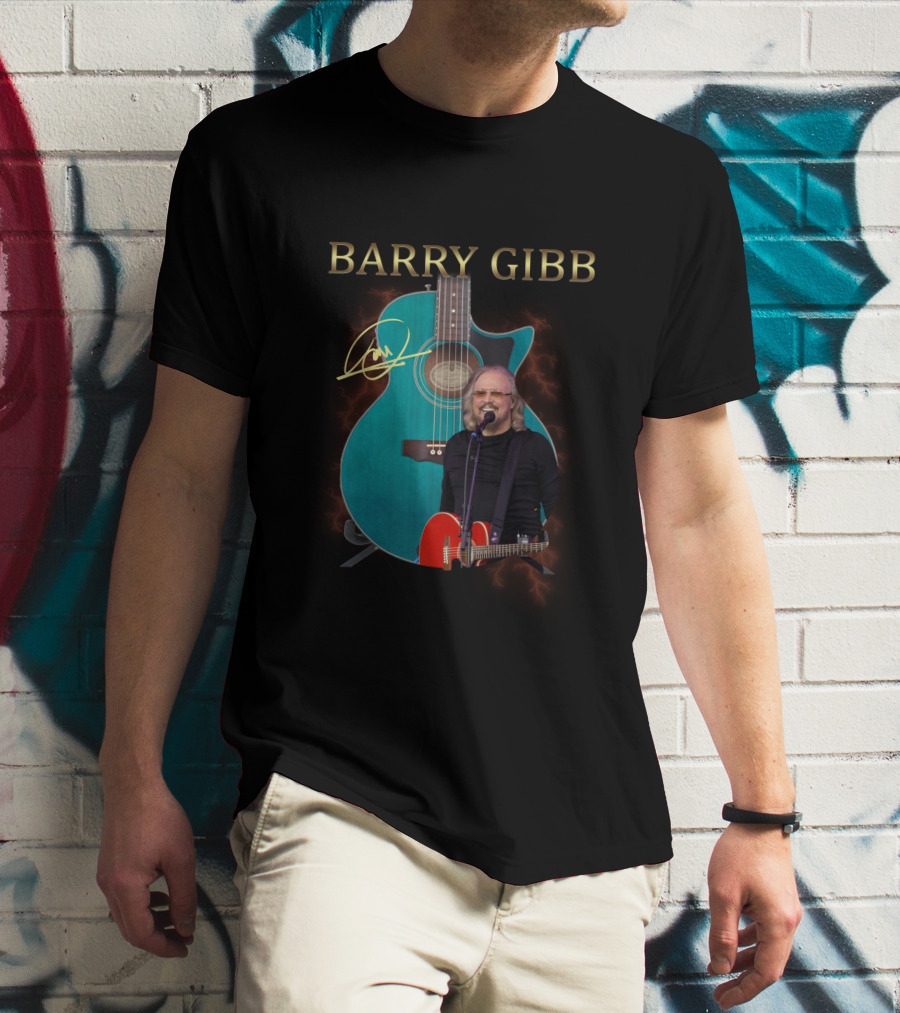 Barry Gibb Signature Electric Guitar With Performer Image T-Shirt