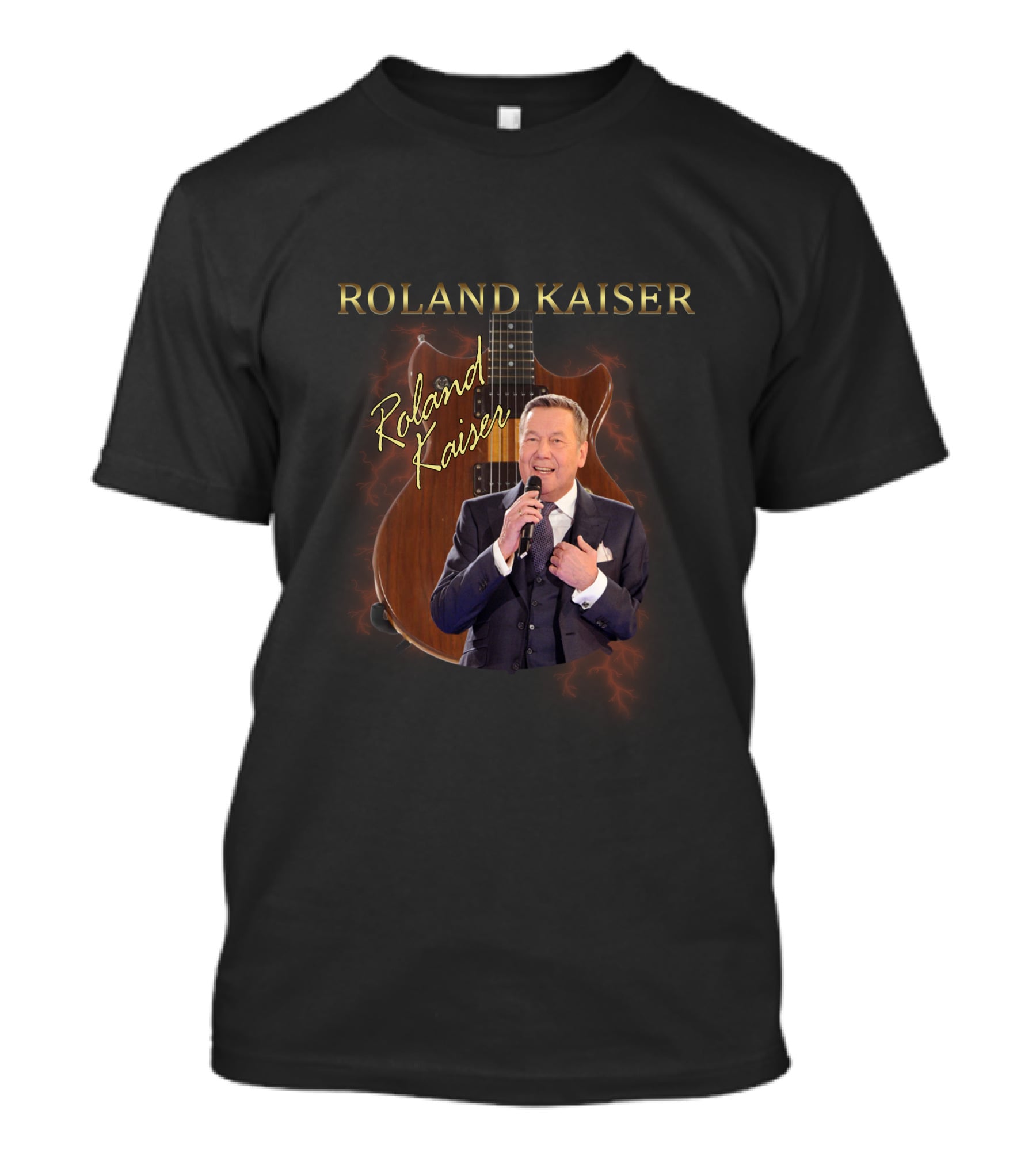 ROLAND KAISER Signature Guitar Photo With Microphone T-Shirt