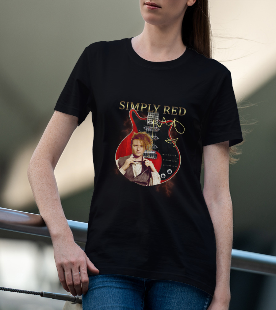 SIMPLY RED Signature Guitar With Iconic Image T-Shirt