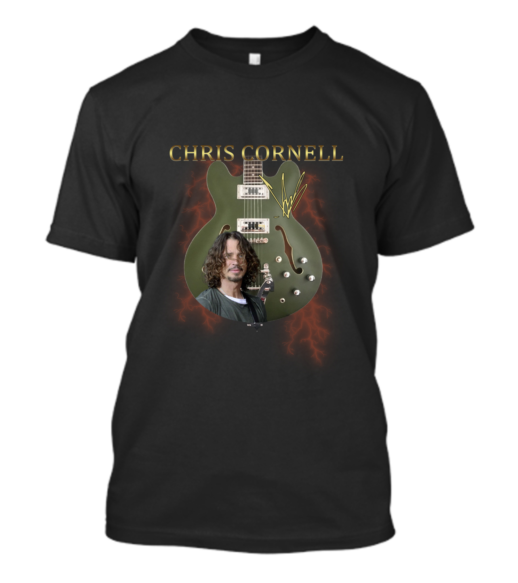 Chris Cornell Guitar With Electric T-Shirt
