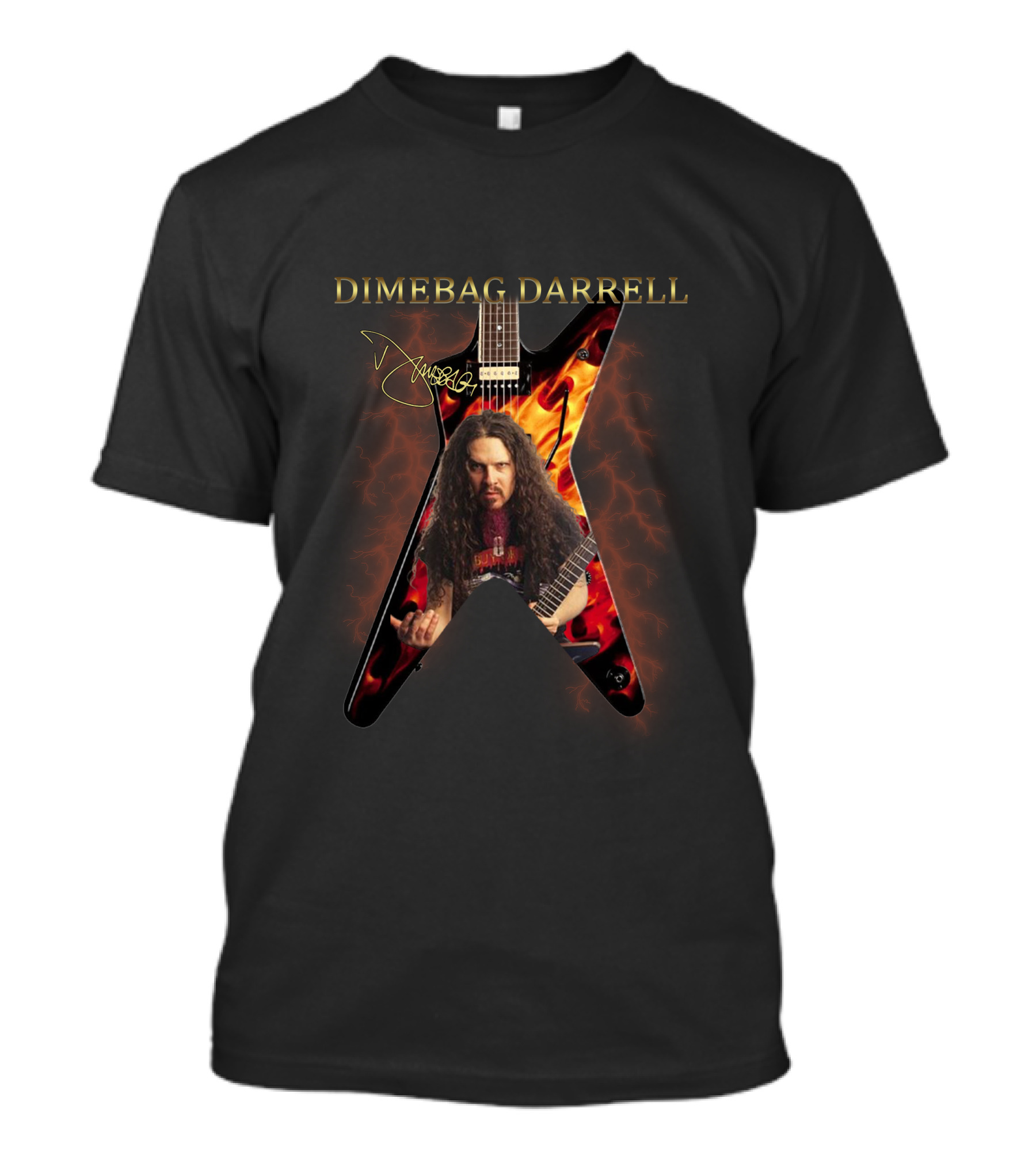 Dimebag Darrell Signature Guitar With Flames T-Shirt
