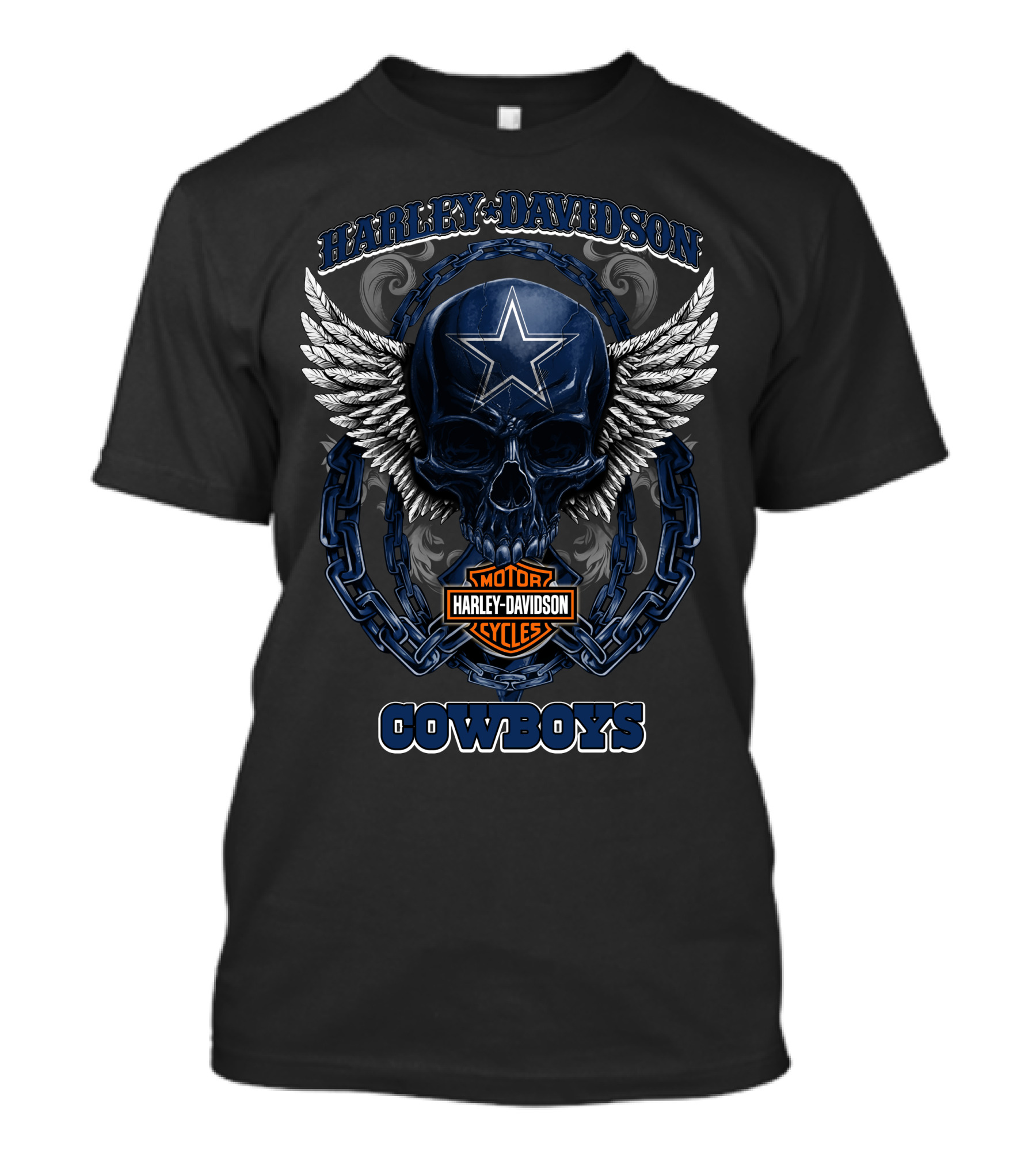 Harley Davidson Cowboys Skull Star Winged T-Shirt