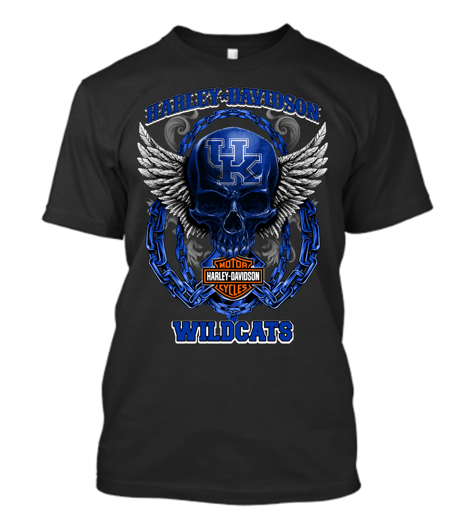 Harley Davidson Wildcats Skull Logo Kentucky Wildcats T-Shirt
