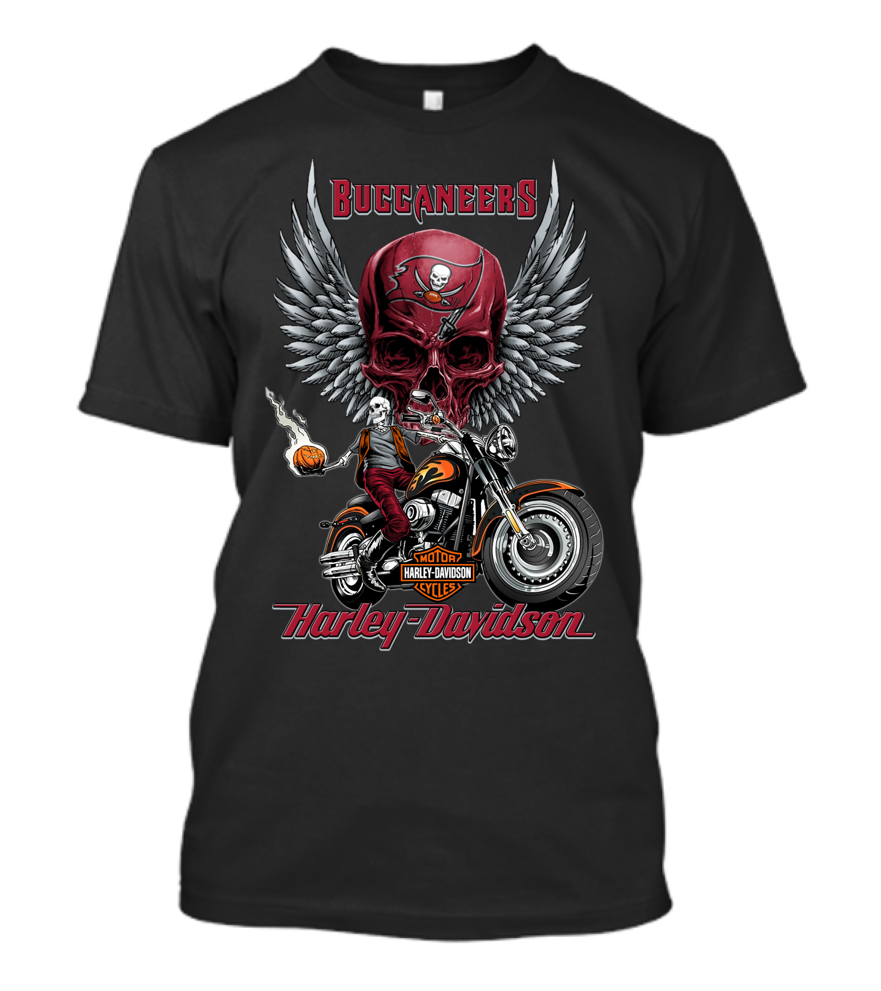 Buccaneers Harley Davidson Motor Cycles Hd15 Nfl Tampa Bay Buccaneers T-Shirt