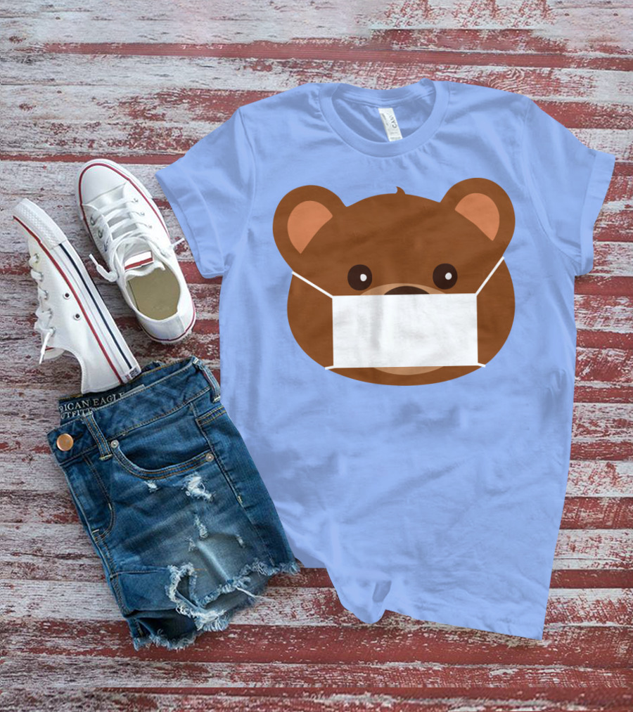 My Bear Cute Masked Teddy Face T-Shirt