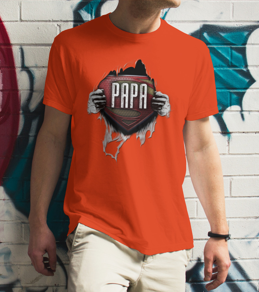 Papa Superman Logo Hero Father's Day T-Shirt