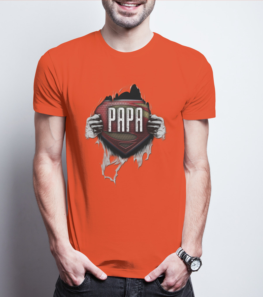 Papa Superman Logo Hero Father's Day T-Shirt