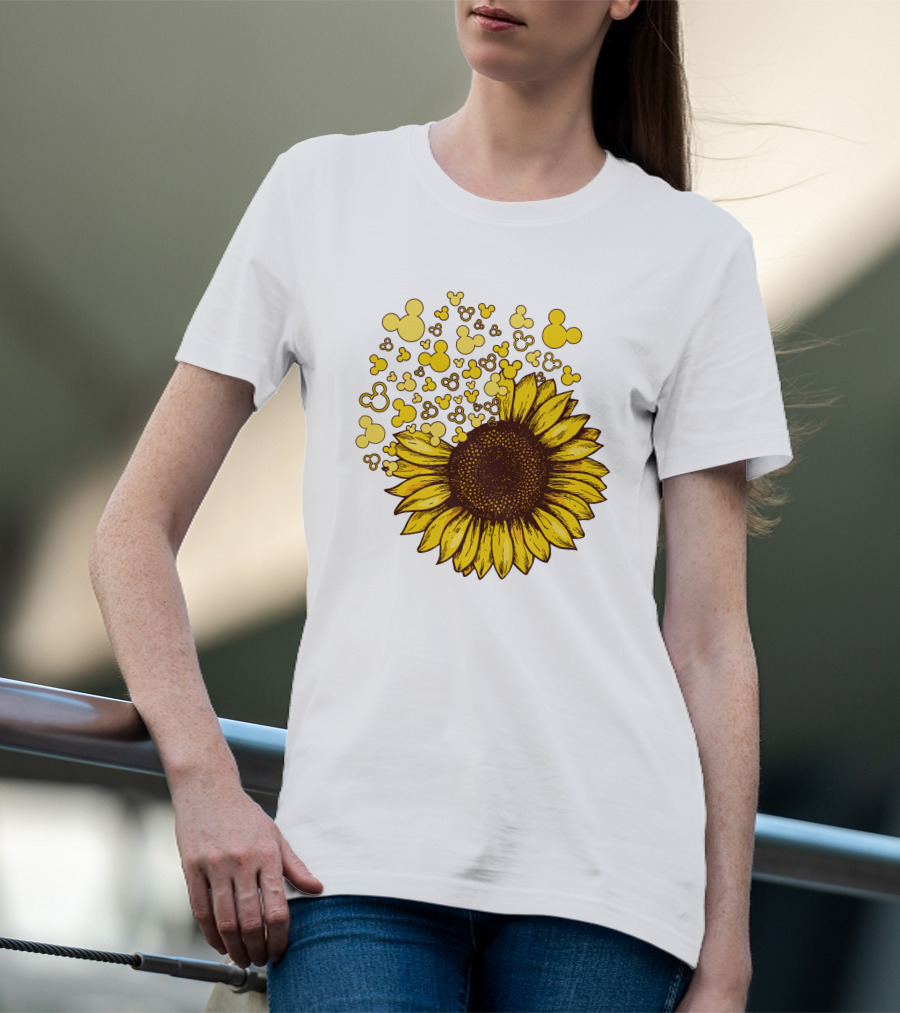Mickey Sunflower Iconic Blooms With Classic Ears T-Shirt
