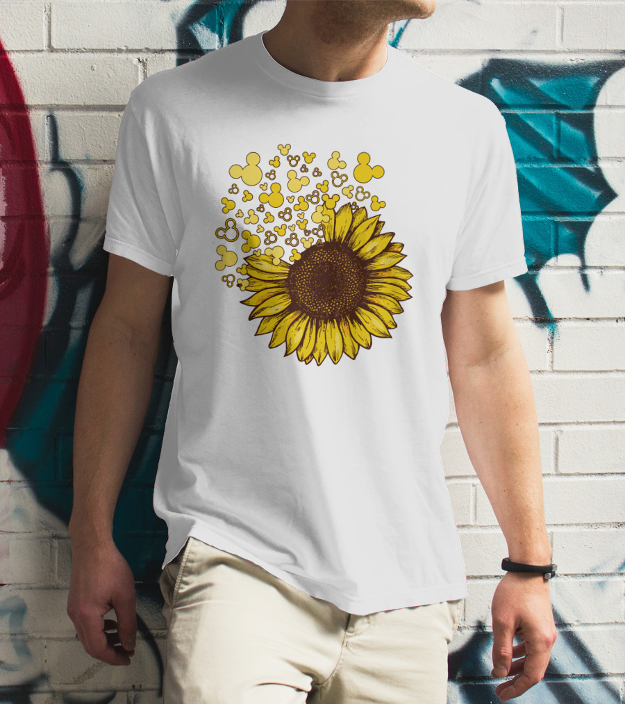 Mickey Sunflower Iconic Blooms With Classic Ears T-Shirt