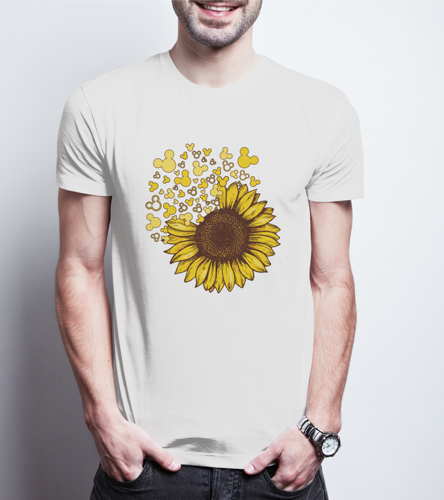 Mickey Sunflower Iconic Blooms With Classic Ears T-Shirt