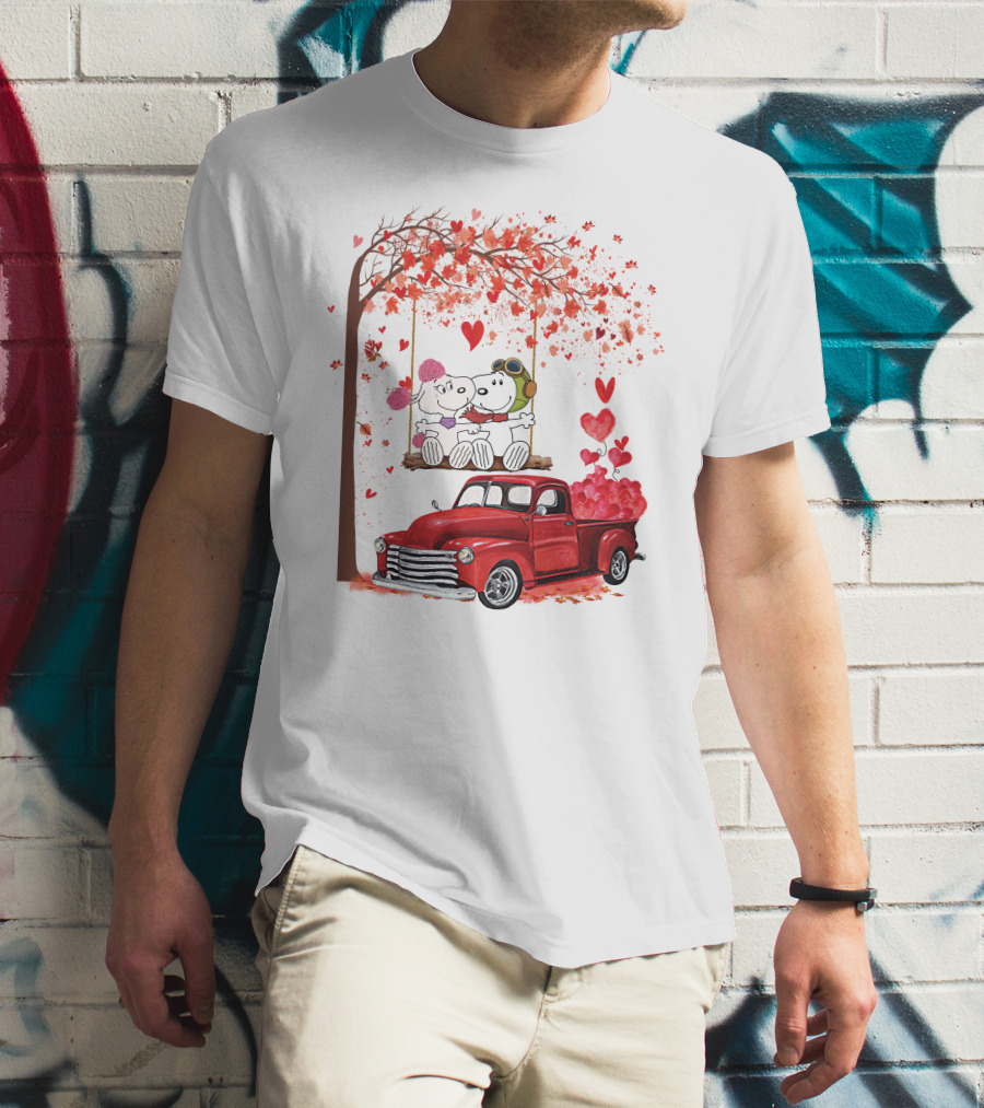 SNP Love Heart Tree Swing Red Truck Romance T-Shirt