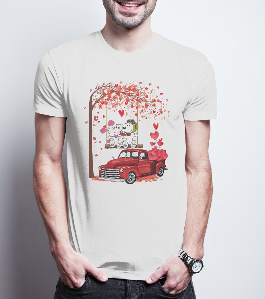 SNP Love Heart Tree Swing Red Truck Romance T-Shirt