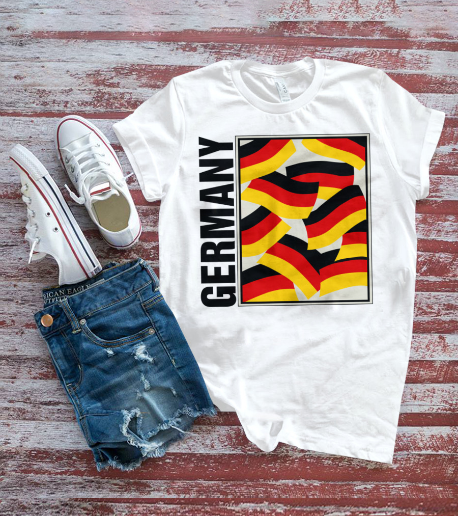 Germany Bold Black Text With Vibrant Flag T-Shirt
