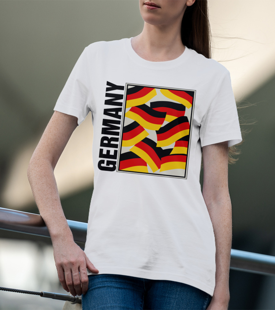 Germany Bold Black Text With Vibrant Flag T-Shirt