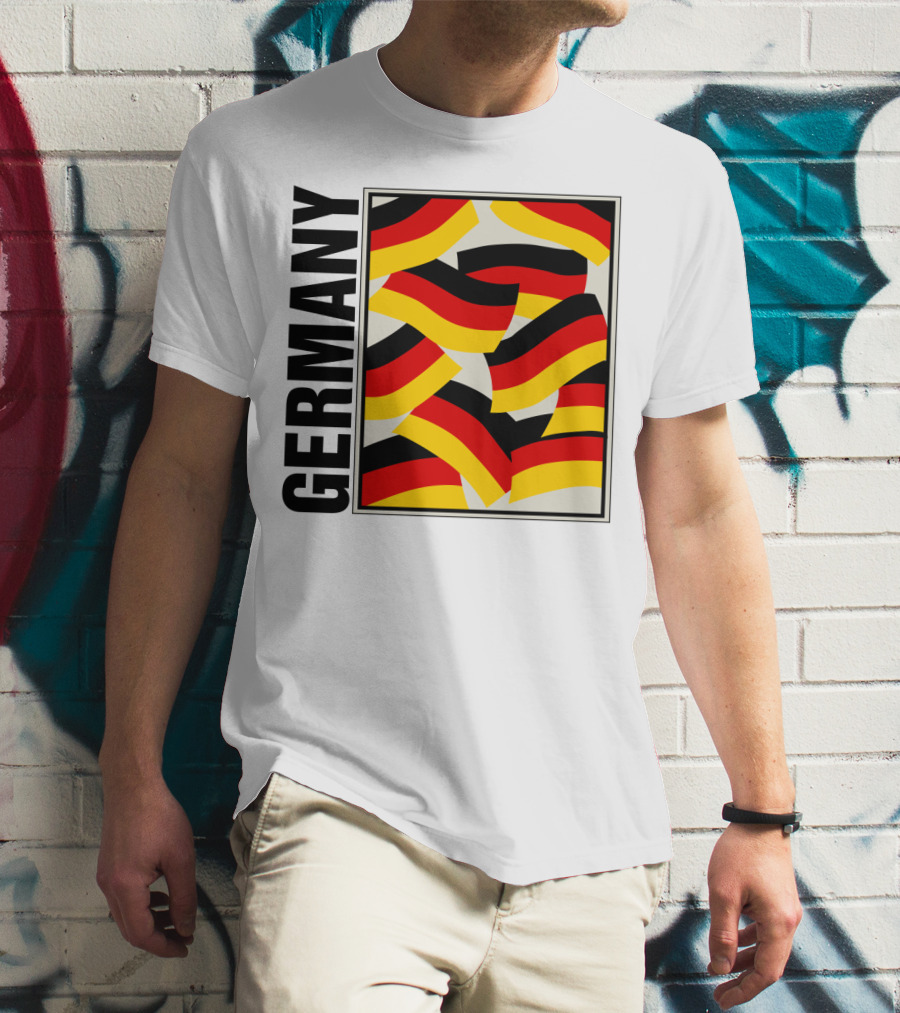 Germany Bold Black Text With Vibrant Flag T-Shirt