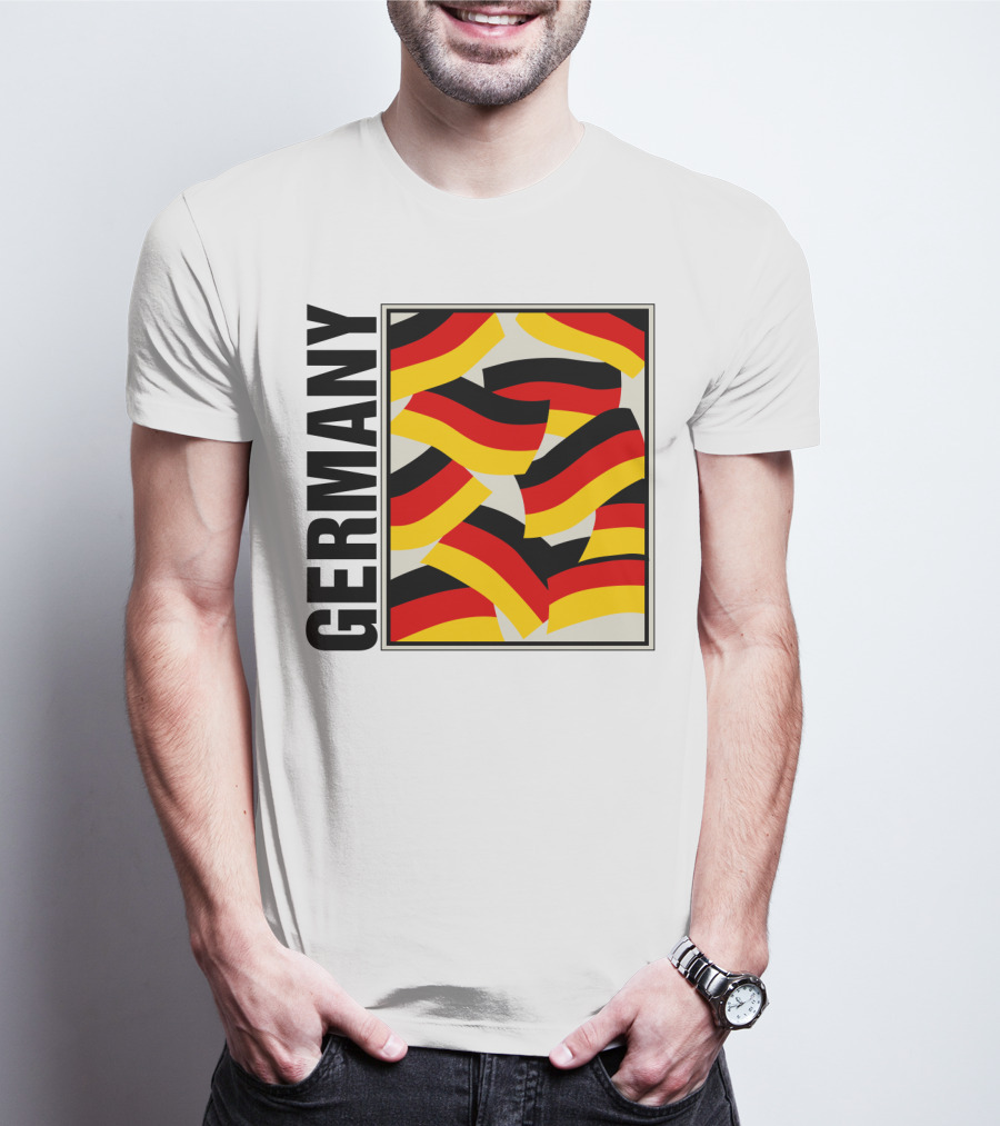 Germany Bold Black Text With Vibrant Flag T-Shirt