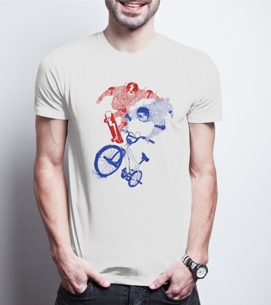 Sloth Air Extreme Skateboarding And BMX Action T-Shirt