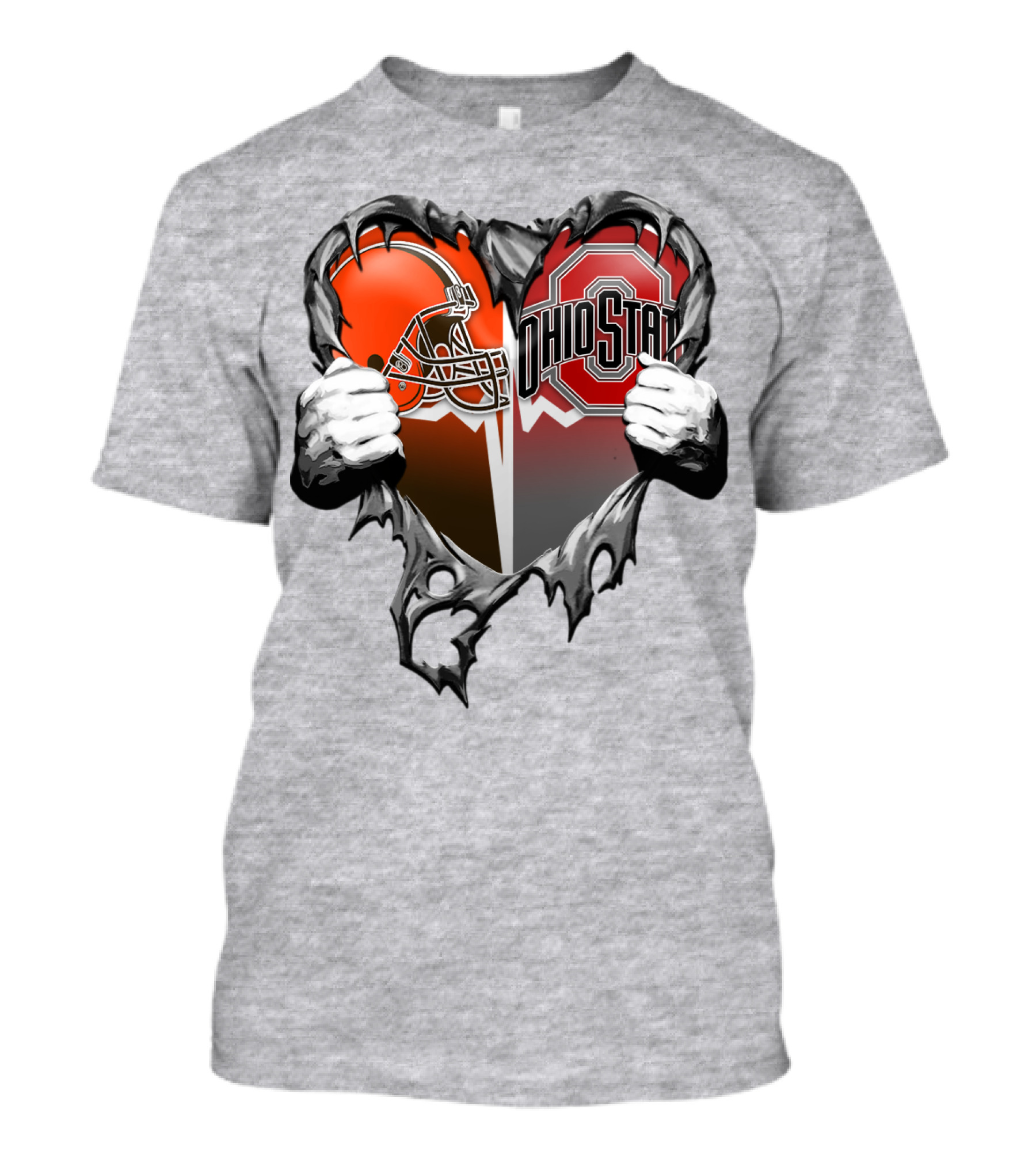 Cleveland Browns Ohio State Buckeyes Heart T-Shirt
