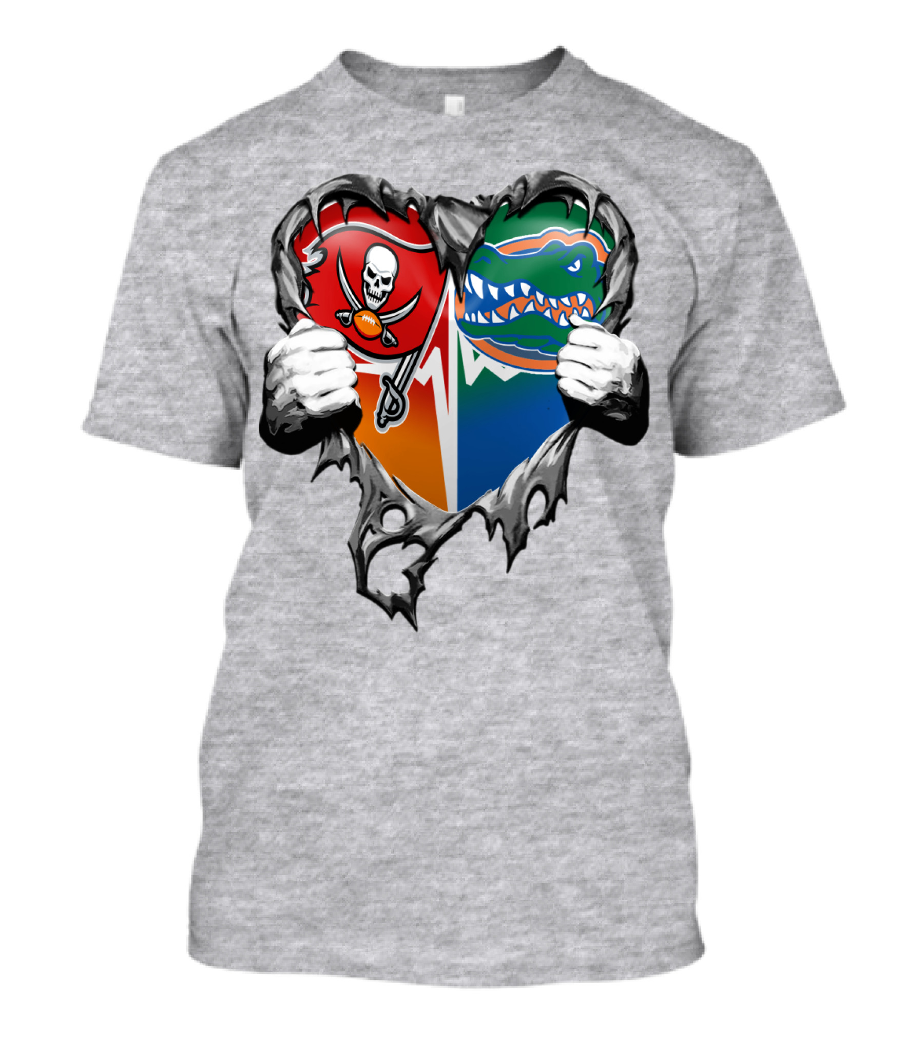 Tampa Bay Buccaneers Florida Gators Torn Heart T-Shirt