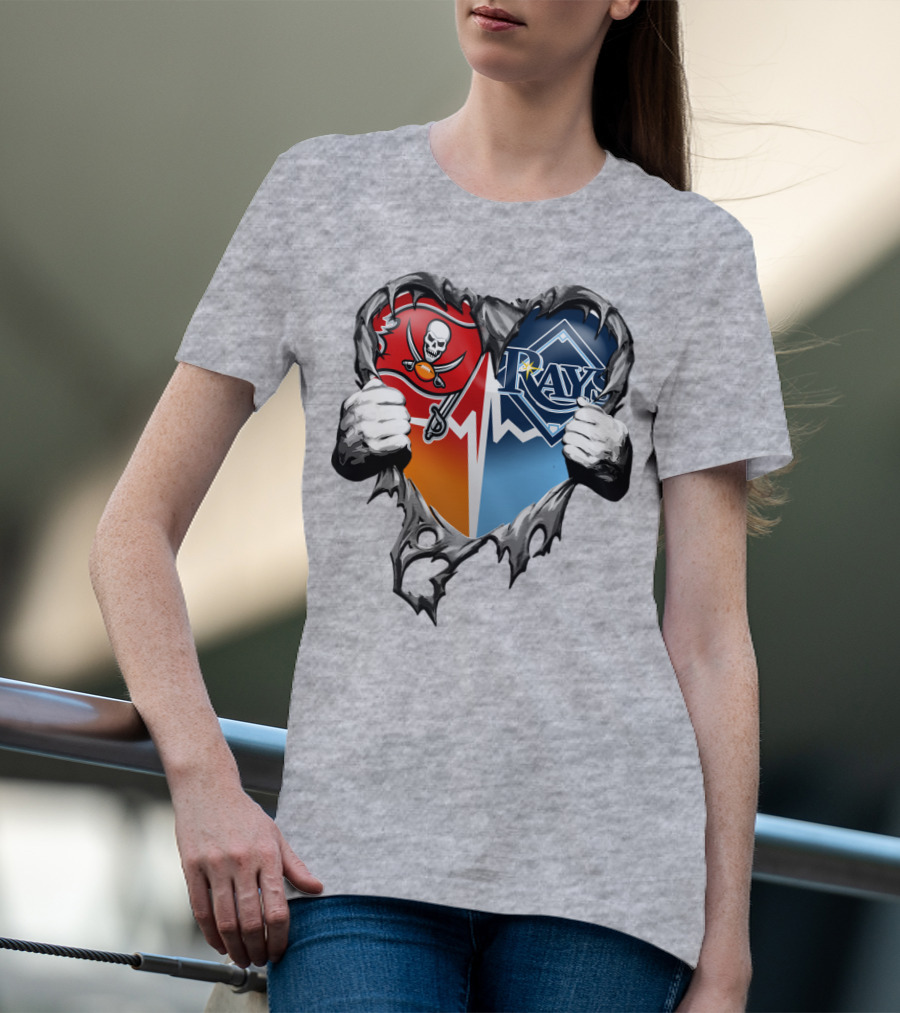 Tampa Bay Buccaneers Rays Heart T-Shirt