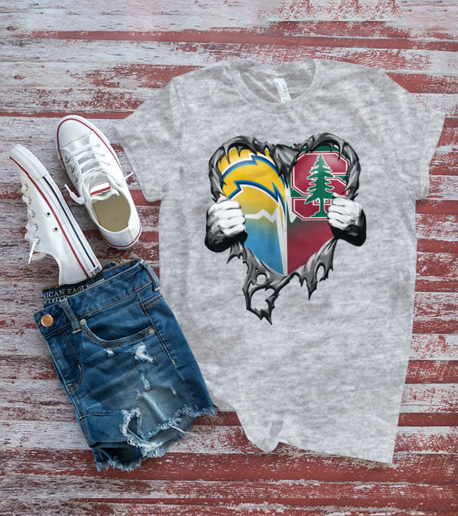Los Angeles Chargers Stanford Tree Heart T-Shirt