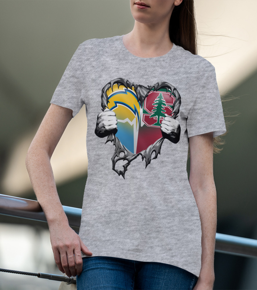 Los Angeles Chargers Stanford Tree Heart T-Shirt