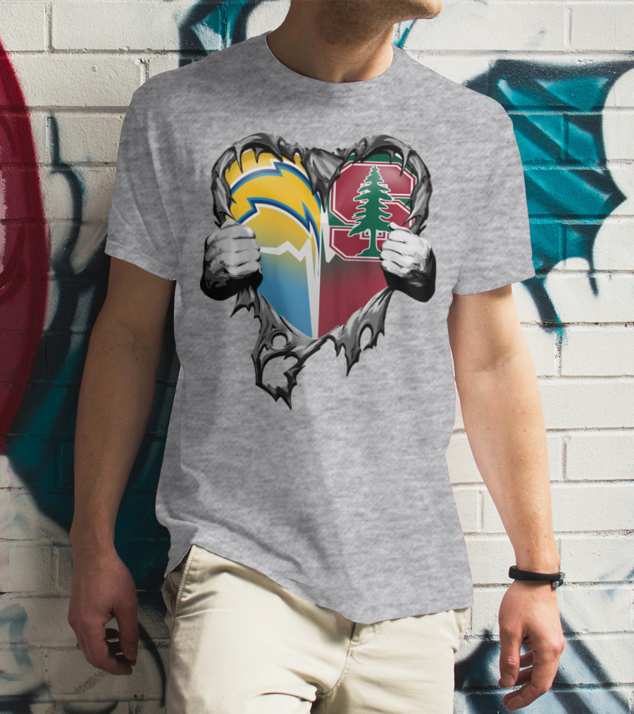 Los Angeles Chargers Stanford Tree Heart T-Shirt