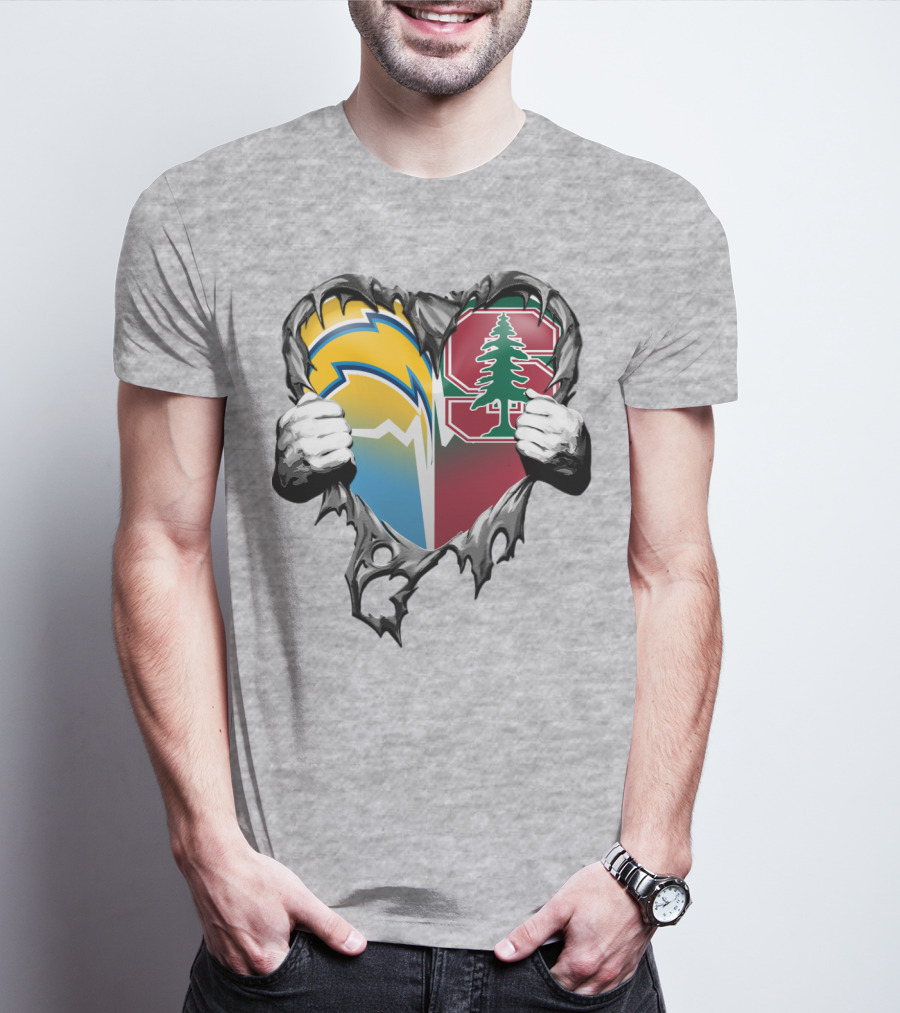 Los Angeles Chargers Stanford Tree Heart T-Shirt