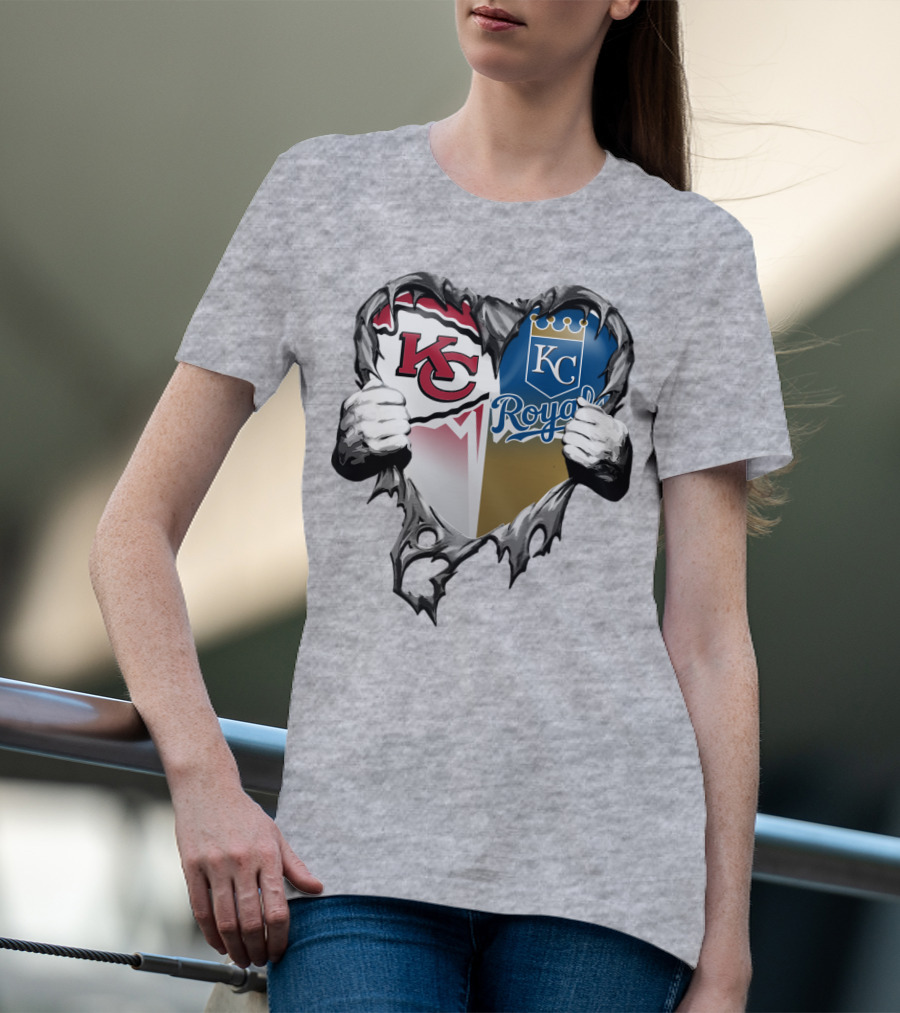 Kc Chiefs And Kc Royals Heart T-Shirt