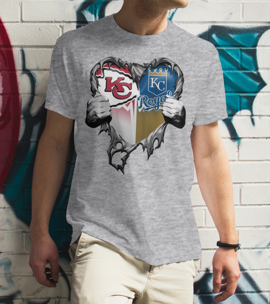 Kc Chiefs And Kc Royals Heart T-Shirt
