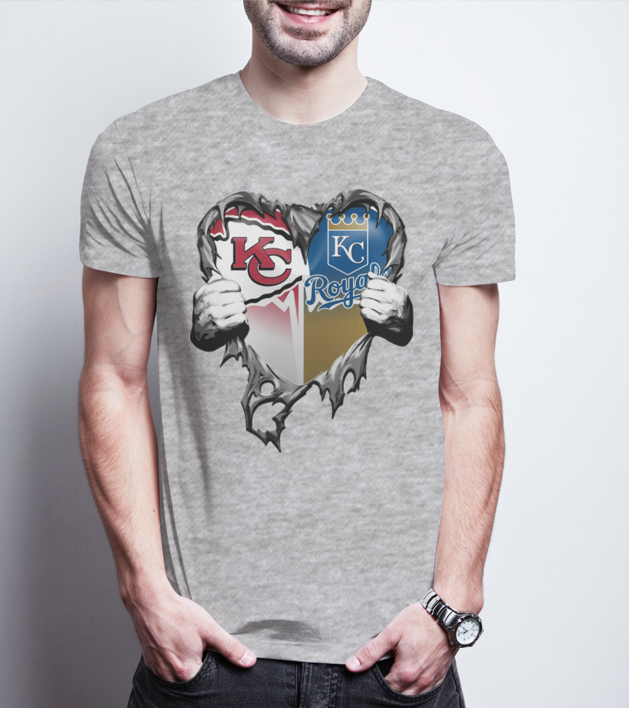 Kc Chiefs And Kc Royals Heart T-Shirt