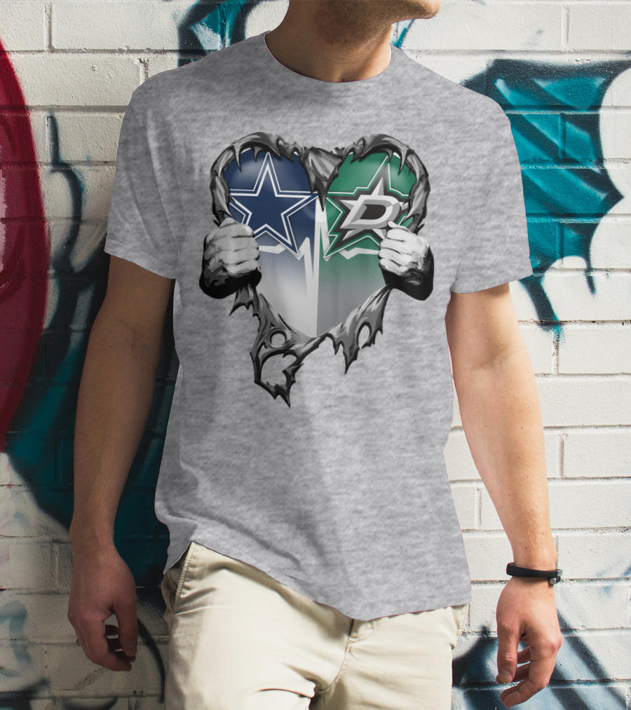 Dallas Cowboys Star Dallas Stars Logo Heart Hands Xatt044 T-Shirt
