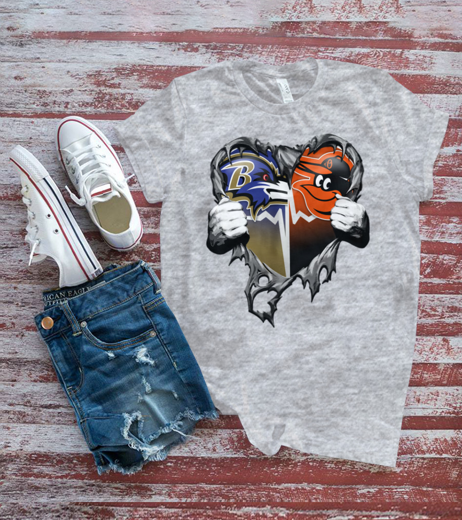 Baltimore Ravens Orioles Heart T-Shirt