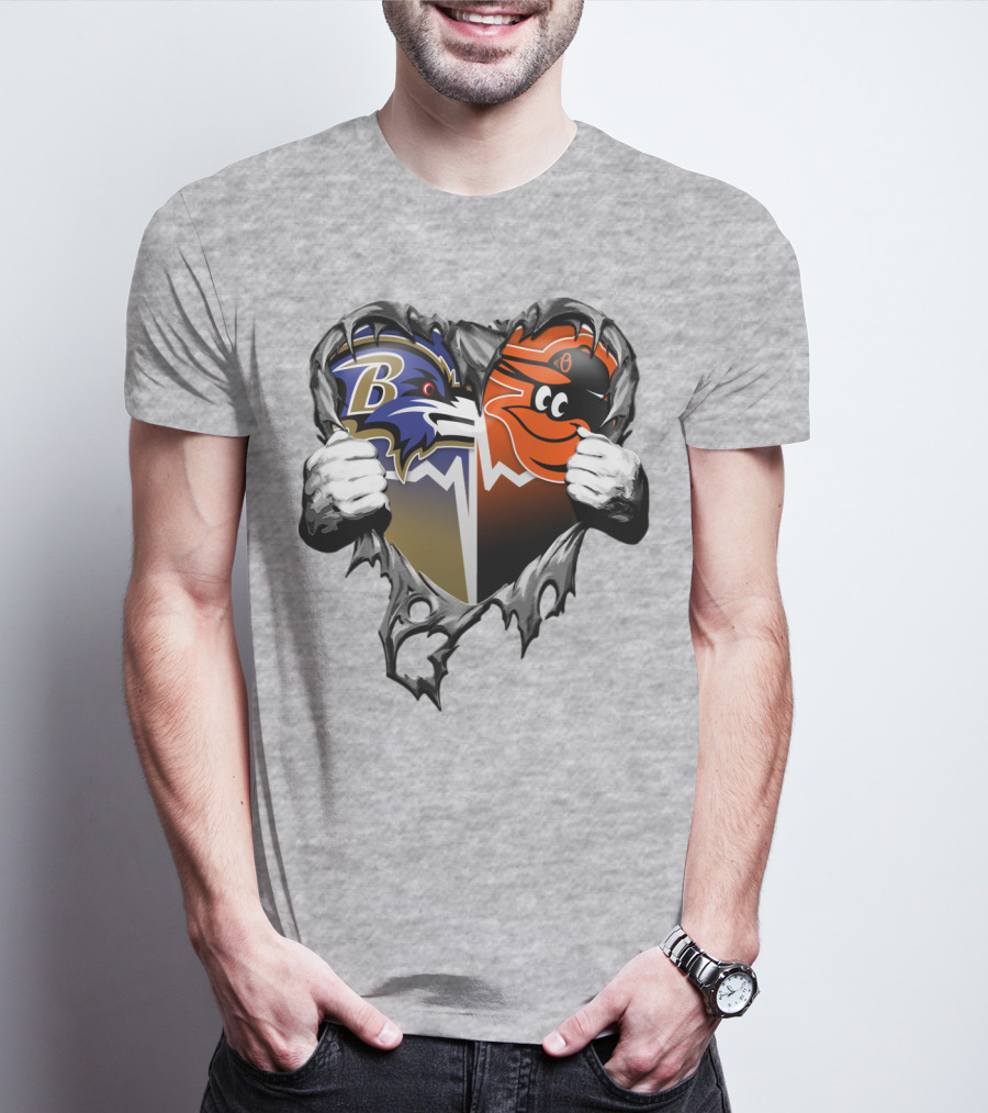 Baltimore Ravens Orioles Heart T-Shirt