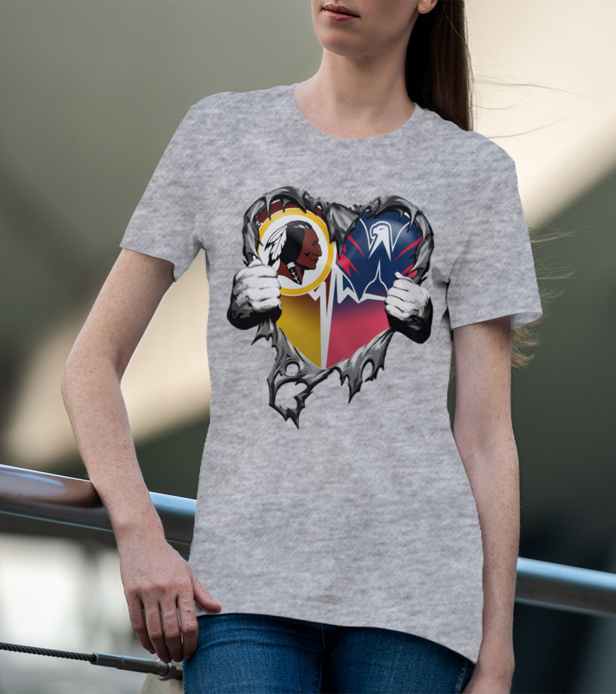 Washington Redskins Wizards Heart Logo Mashup T-Shirt