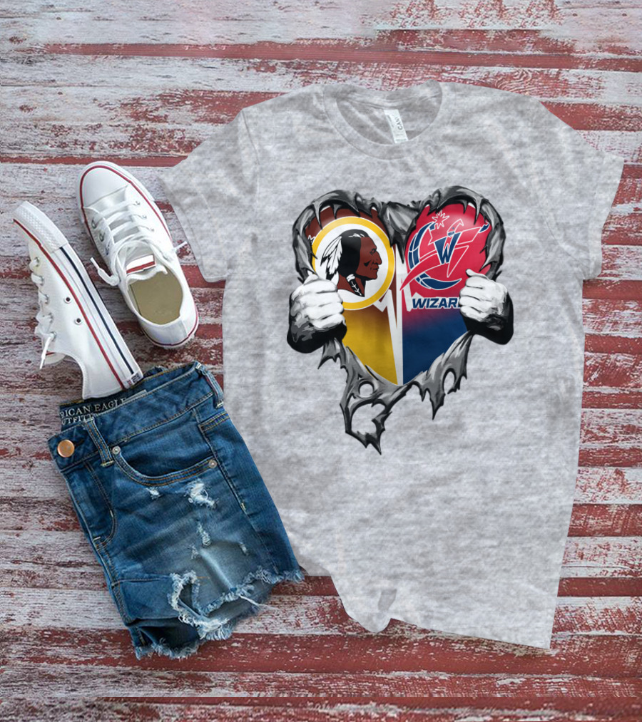 Washington Redskins Wizards Heart T-Shirt