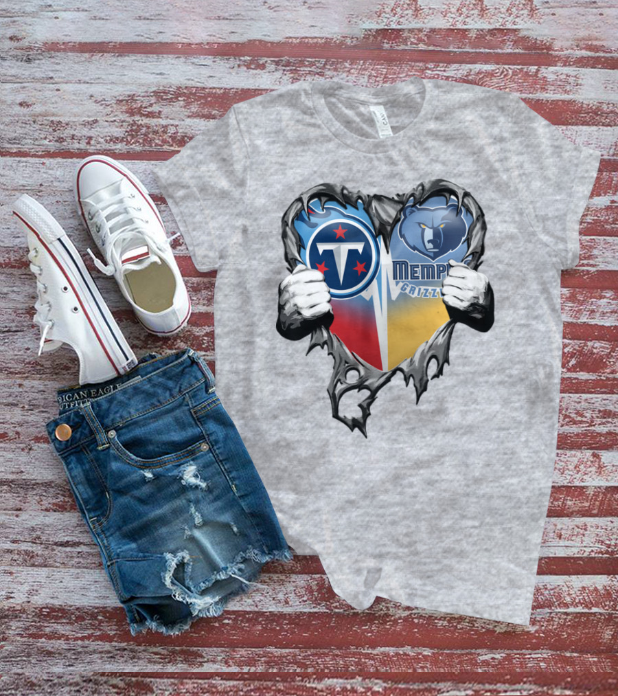 Titan Pride Grizzlies Heart Fusion T-Shirt