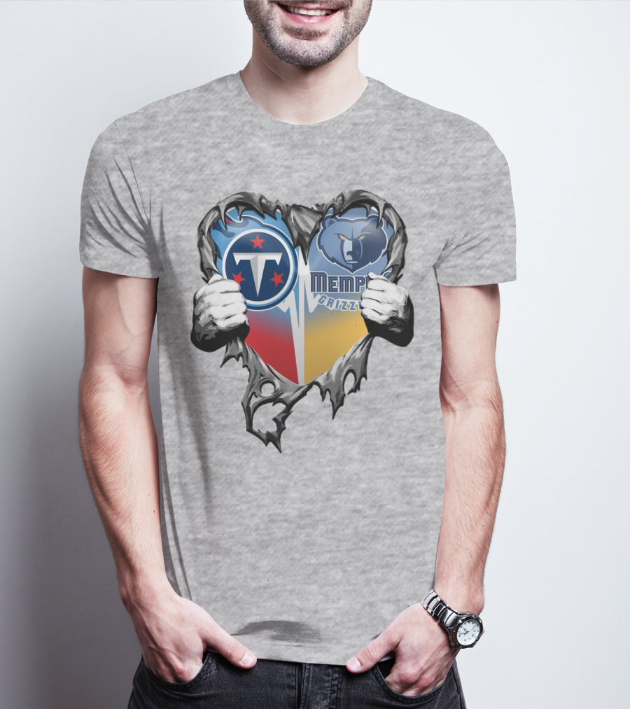 Titan Pride Grizzlies Heart Fusion T-Shirt