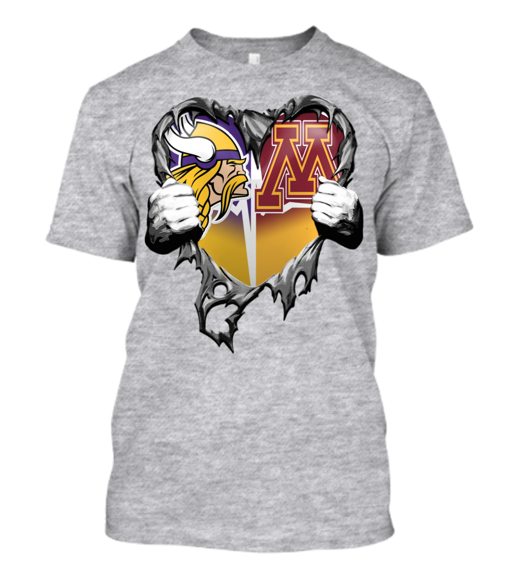 Vikings Minnesota Split Heart T-Shirt