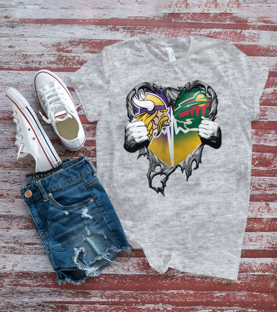 Minnesota Vikings Wild Heart Torn Concept T-Shirt