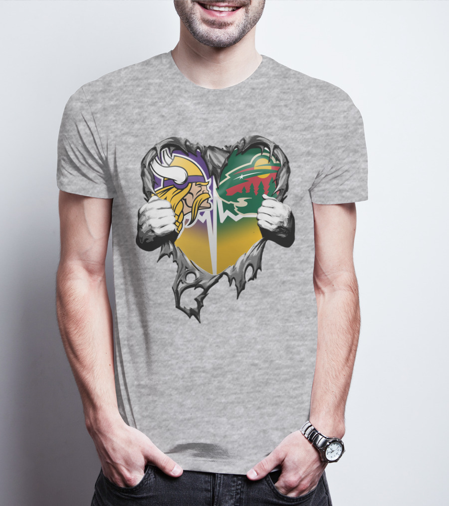 Minnesota Vikings Wild Heart Torn Concept T-Shirt