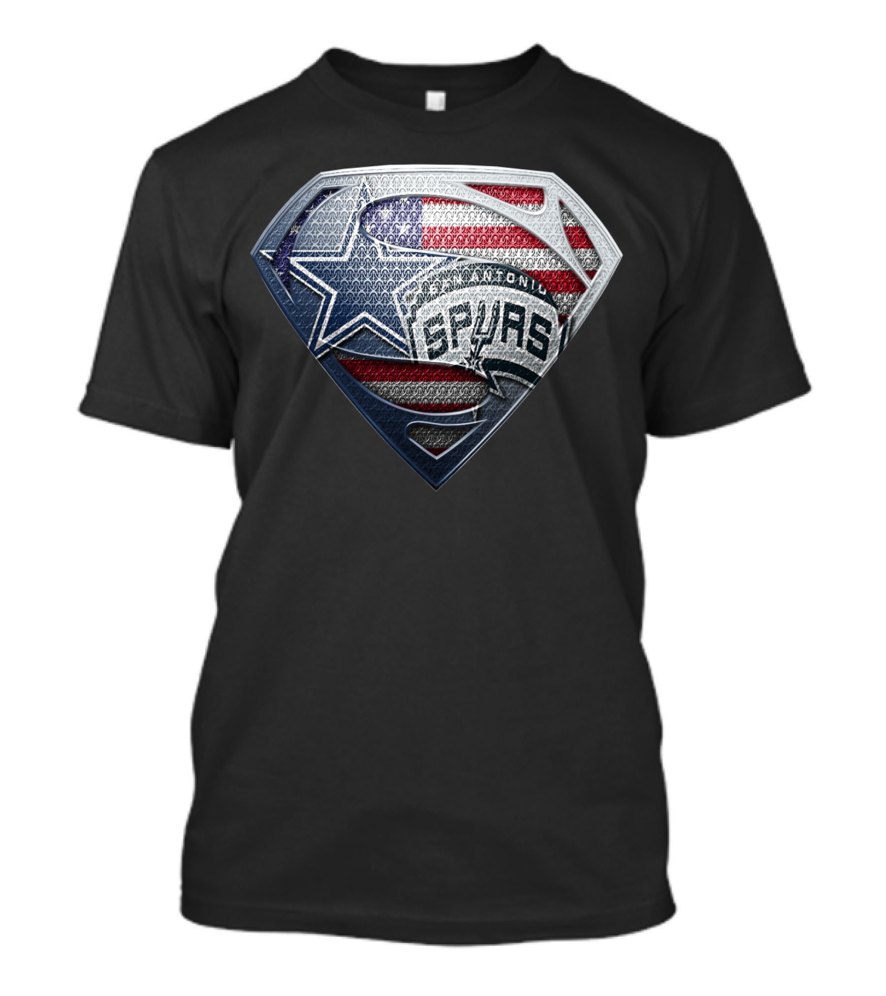 San Antonio Spurs American Flag Superman Shield T-Shirt